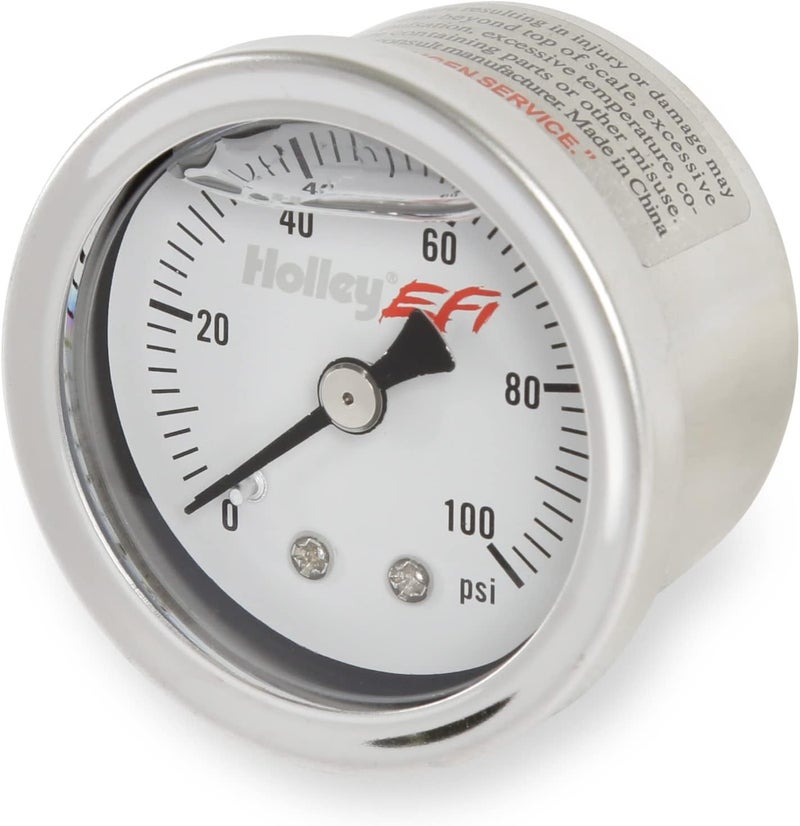 HOLLEY 26-507 Fuel Pressure Gauge - 0-100psi - 1.5 inch - Glycerin Filled - Image 2